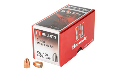 Hornady HRNDY FMJ-RN 9MM .355 115GR 100CT