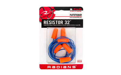 Radians RADIANS CORDED EARPLUGS 3PK ORANGE