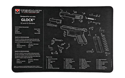 TekMat TEKMAT PISTOL MAT FOR GLK 42/43 BLK