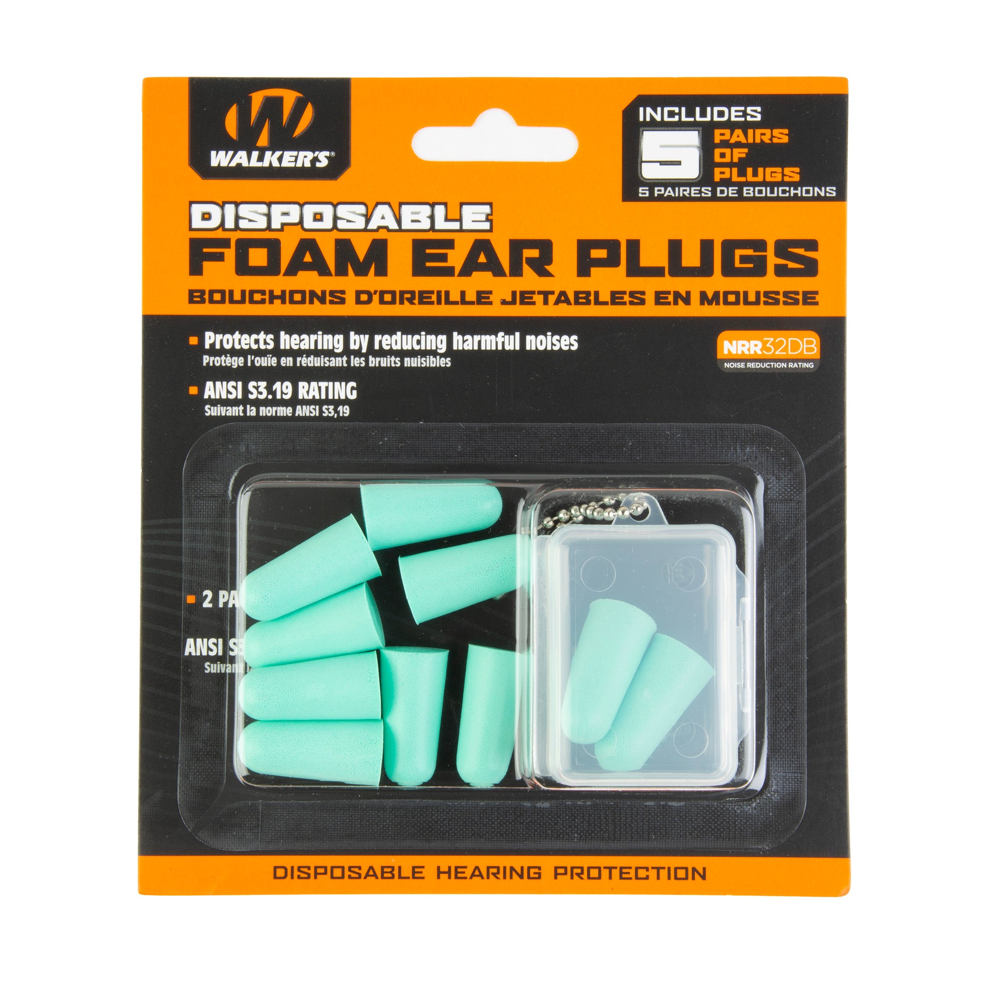 Walker's WALKER'S FOAM EAR PLUGS 5 PAIRS TEAL